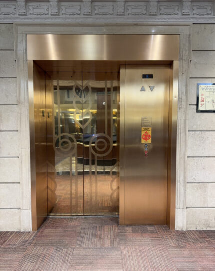 Metal Elevator Door Before - Virginia Metal Restoration
