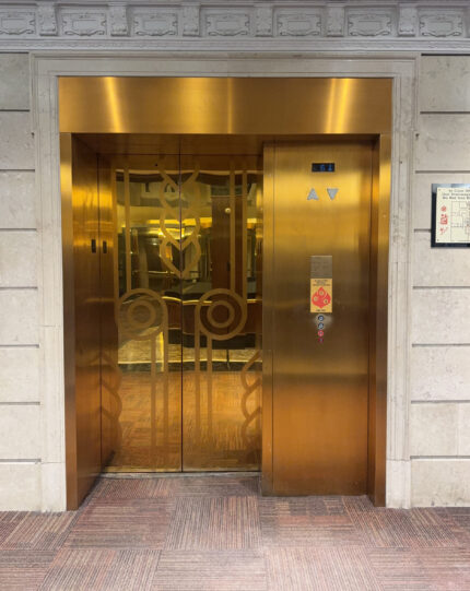 Metal Elevator Door Before - Virginia Metal Restoration