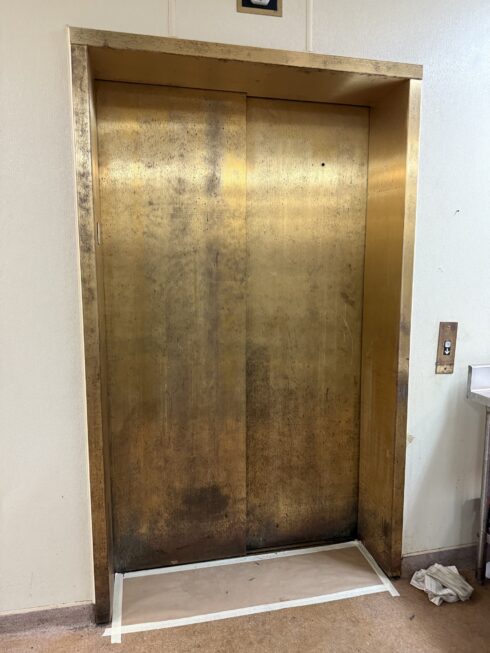 Metal Elevator Door Before - Virginia Metal Restoration