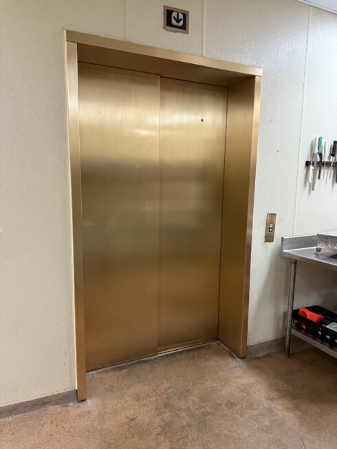 Metal Elevator Door Before - Virginia Metal Restoration